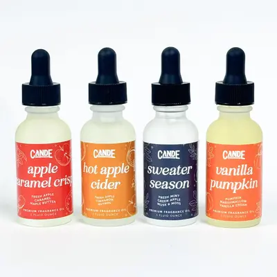 CANDECRAFTCO Peach & Vanilla Scented Fragrance Oil Set - 4-Pack 1 oz Home Aroma Freshener for Diffusers, Dryer Balls, Vents