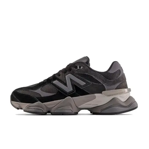 Men's NEW BALANCE 9060 'Black Castlerock Grey' Suede & Mesh Sports Footwear - Active Cushion Sneakers, Oversize Midsole, Soft Suede Touch, Layered Design, Standout Proportions, Athletic Casual Street Style, All Day Sneakers