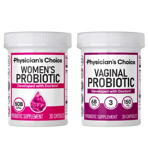 Physician's Choice Power Duo: Daily Digestion, Immune, Urinary Tract & Feminine Support for Women with Women's Probiotic + Vaginal Probiotic