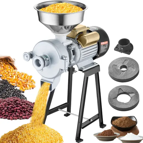 【toolupgrade】VEVOR Electric Grain Mill Grinder 3000W Spice GrindersCommercial Corn Mill with FunnelThickness Adjustable Powder MachineHeavy Duty Feed Flour Cereal Mill Wheat GrindersDry & Wet Grinder