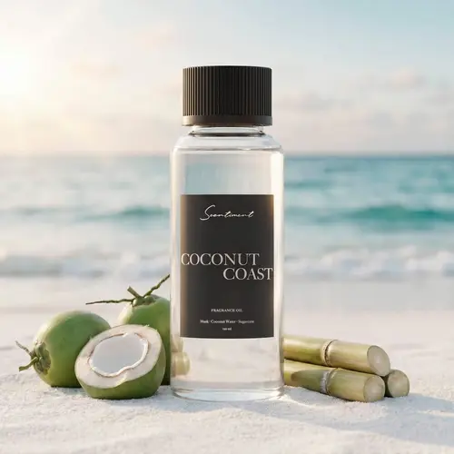 Scentiment Coconut Coast Fragrance Oil - Musk Scented with Coconut Water & Sugarcane Notes - Fresh, Tropical Aroma