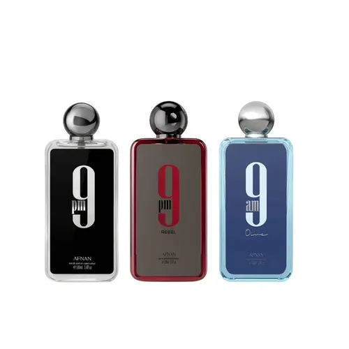 Oudlash Bundle | Afnan Perfumes 9PM + 9PM Rebel + 9AM Dive | Unisex Fragrances | 100 ML | Eau De Parfum | Pineapple, Granny Smith apple, and Mandarin