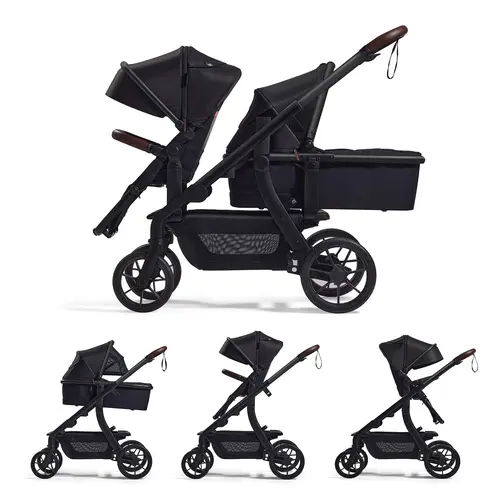 Momcozy ChangeGo Baby Stroller, Convertible Single-to-Double-to-Wagon Stroller with 23 Configurations, Bassinet and Seat Included, Large PU Wheels, All-Wheel Suspension ＆ Extendable UPF50+ Canopy Foldable Infant Stroller