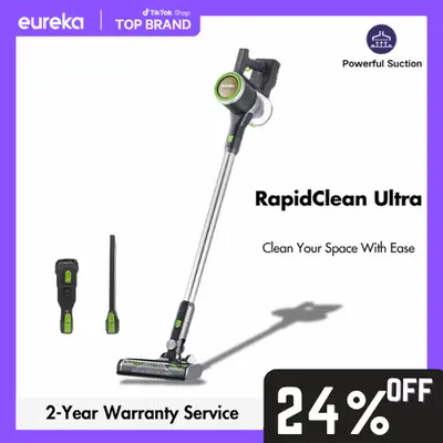 Eureka RapidClean Ultra Cordless Stick Vacuum Cleaner with LED Headlights 300W Motor 40 Min Runtime 5-Stage Cyclone Filtration Moss Green NEC370GR Dust Suction Machine, DealsForYouDays