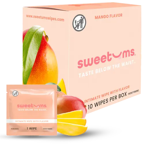 Mango Scent Gentle Intimate Area Wipes for Adults, Compact Feminine Hygiene Beauty & Personal Care Products - Sweetums Feminine Hygiene Products Hygiene Essentials Scent Gentle pH balanced 