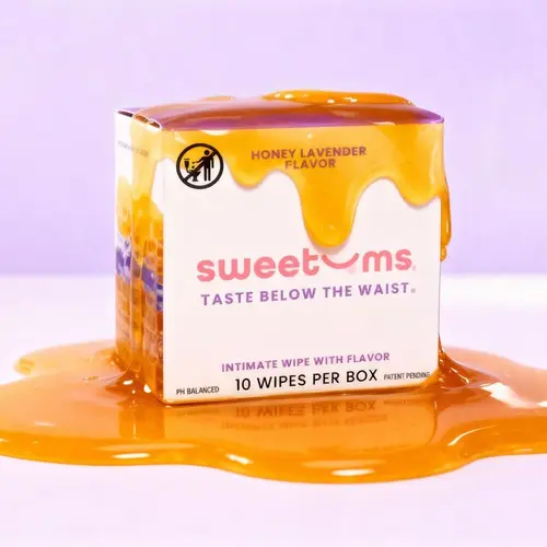 SWEETUMS Honey Lavender Flavored Wipes Feminine Wipes - 10 Wipes per Box - Scented, Gentle, Personal Care, pH Balanced, Gynecologist Tested, Dermatologist Tested Feminine Hygiene Products Clean