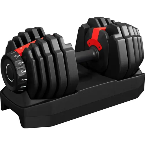 Yaheetech Fast-Adjust Compact Adjustable Dumbbells Set (40LB-52.5LB-90LB) - Portable Home Fitness At-Home Gym Weights, Whole Body Strength Training Equipment, Anti-Slip Handle, Storage Tray, Durable Steel Plates, Dual Safety Locks, Water Resistance, Heavy