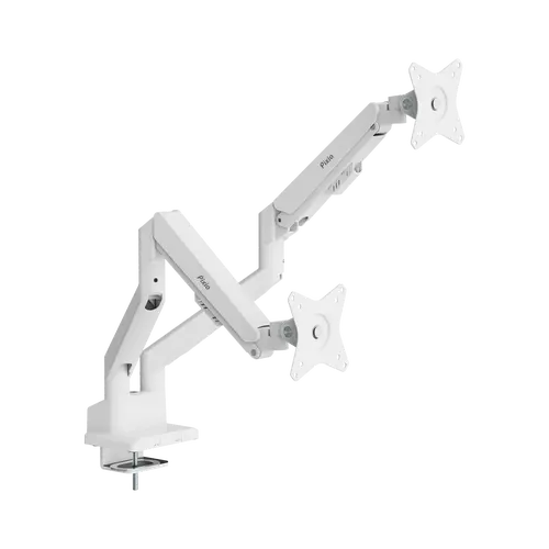 Pixio PS1D Wave Dual Monitor Arm Stand - Ergonomic Gaming Desk Accessory for Gaming Setup, Rotatable Platforms, 19.8 lbs per Arm, Built-in Spring Tension, 32-in Max Fit, Color-Matched Style, High-Quality Design