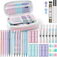 Four Candies 36PCS Learning Materials, Aesthetic School Supplies in Large Capacity Pencil Case, 12PCS Mechanical Pencils 0.5-2.0mm with 624PCS Lead Refills,Cute Aesthetic Mechanical Pencils for Writing,Drawing & Drafting, Back to School Supplies Shopping