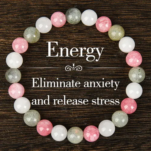 ARPURRAINA Artificial Colorblock Beaded Healing Crystal Bracelet - Fahlo Style Jewelry for Prosperity, Unity, Protection, Encouragement - Gift for Family & Friends, Summer Fashion Accessory,sohochic