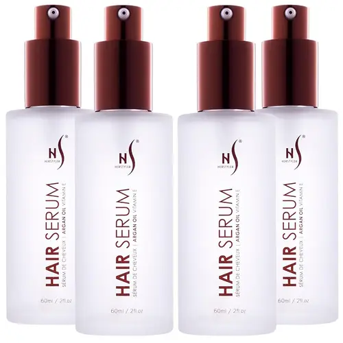 Herstyler Argan Oil Hair Serum - Anti-Frizz Hair Serum for Frizzy and Damaged Hair - Lightweight Heat Protectant Serum for Hair Growth - Hair Oil Serum with Aloe Vera, Vitamin E & Argan Oil - Boosts Shine & Hydration - Haircare - 2 Fl Oz - 4 Pack Natural