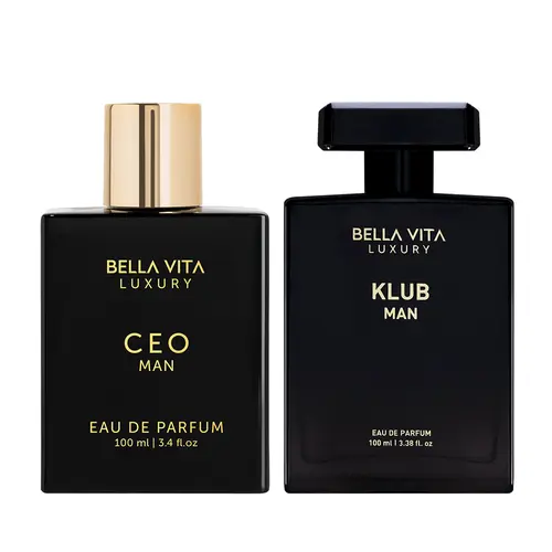 BellaVita Luxury's Work n Play | 2x100ml Perfumes | CEO Man & KLUB Man | Perfume for Men | Long Lasting Fragrance | Eau De Parfum