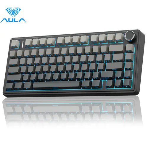 OFFICIAL AULA F75 Pro 75% Wireless Mechanical Keyboard, Creamy Gasket Gaming Keyboard with RGB Backlight, Bluetooth/2.4G/USB-C, Hot-Swappable Switches & Knob for PC Setup,summerwins