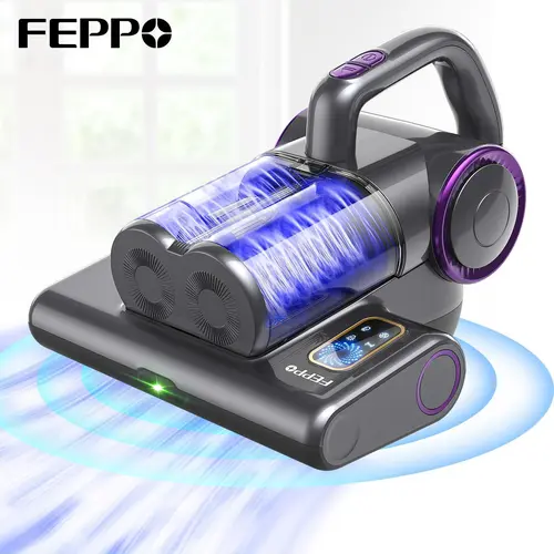 FEPPO Mattress Vacuum Cleaner, Bed Vacuum with 253.7nm UV-C Light 140°F Heat, HEPA Filter, Ultrasonic & Green Dust Reveal Light, Handheld Vacuums for Bed, Couch, Crib(Corded, 500W),sohochic