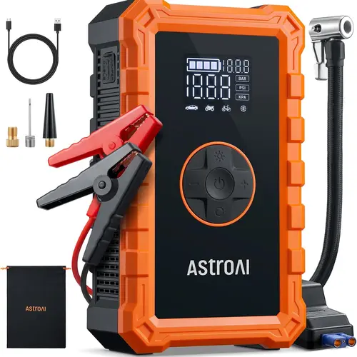 AstroAI S8 Air 7-in-1 Automotive Vehicle Car Battery Jump Starter with 10000mAh Capacity, 150PSI Air Compressor, 12V Charger, Compact Design, Car Accessories & Tools and Gadgets #fathersdaygift,toolupgrade