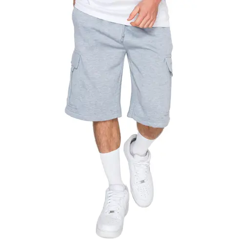 VICTORIOUS RESTRICT Men's Oversized Baggy-Fit Fleece Cargo Shorts, Casual Plain Elastic Drawstring Waist Shorts (Check Size Chart for Best Fit), Fleece Sweat Shorts