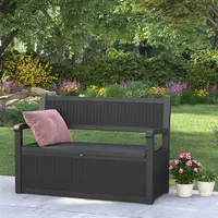 100 Gal Water-Resistant Outdoor Storage Box Bench with Armrests - Seating & Store Solution, Organize Garden Tools/Pool Floats, Assembly Required for Outdoor Activities, Patio/Front Porch Decor
