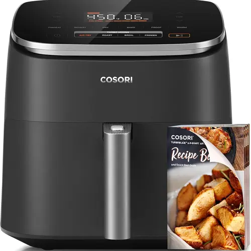 COSORI TurboBlaze 6-Qt Compact Air Fryer Cooker, 9 Functions, 5 Speeds, Nontoxic, 95% Less Oil, Fast & Crispy Cooking, Easy to Clean, with Recipes, Kitchen Appliances