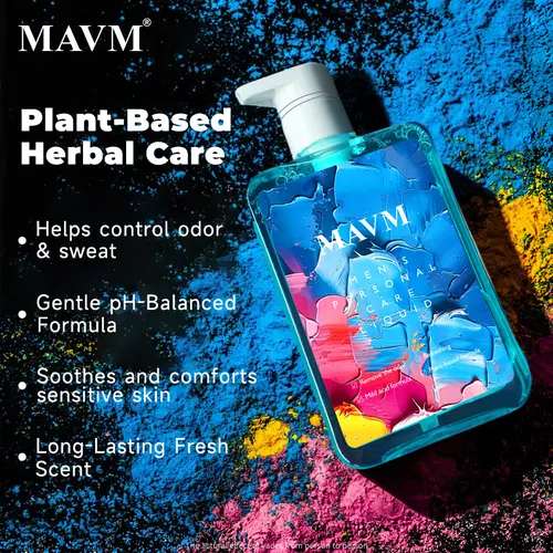 #backtoschool MAVM Men's Intimate Wash - Plant-Based Body Care, pH Balanced, Gentle, Fragranced Aroma, Reduces Odor, Soothes Itching, Long-Lasting Freshness,back to school,sohochic