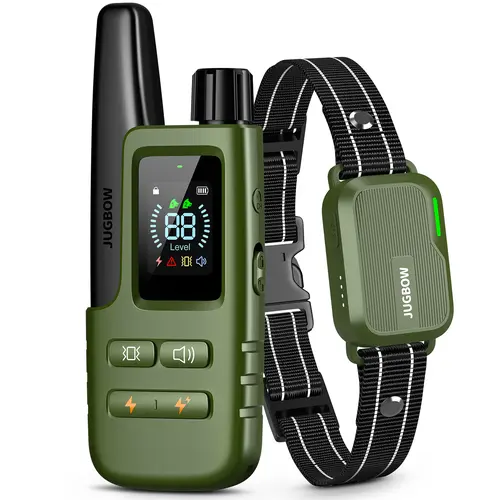 Jugbow Rechargeable Dog Training Collar - 4500FT Remote, 4 Training Modes, Security Lock, IPX8 Waterproof, E-Collar for All Breeds, Outdoor Use DT61, Rechargeable Collars
