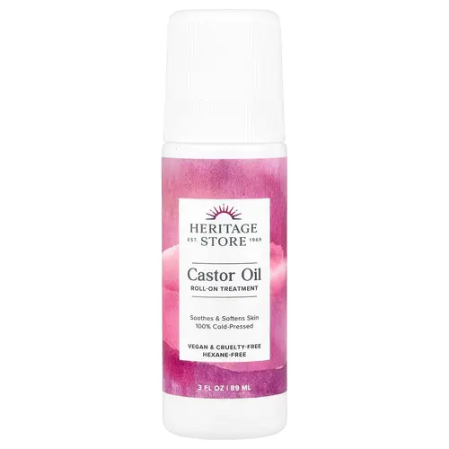 Heritage Store Castor Oil Roll-On Treatment , 3 fl oz (89 ml)