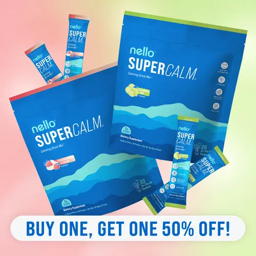 Nello Supercalm Best Selling Flavors Bundle (2-Pack): Calming Drink Mix with KSM-66 Ashwagandha Vitamin D3 Magnesium L-Theanine Supports Cortisol Balance Mood Sleep Helps Manage Stress, Wellbeing - Travel Packets 20 Servings Each