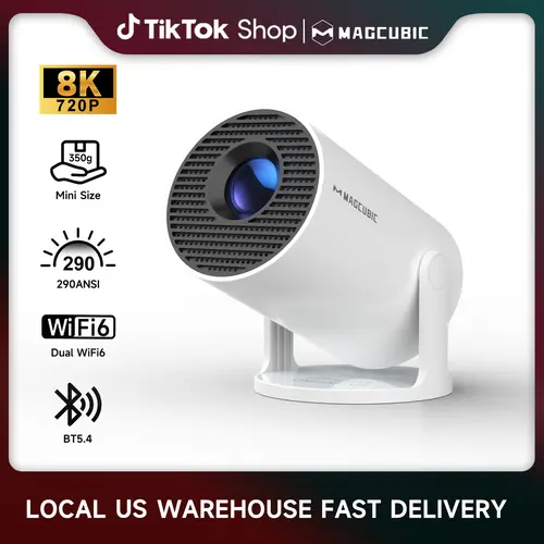 [US warehouse] Magcubic HY300Pro Projector 290ANSI Android 14 Dual WiFi6 8K 4K Decode Auto Keystone Correction Wireless BT5.4 130"Screen 1280*720P Built-in Speaker AllwinnerH726 Mini Portable Outdoor Gift Projectors for bedroom #SohoChic