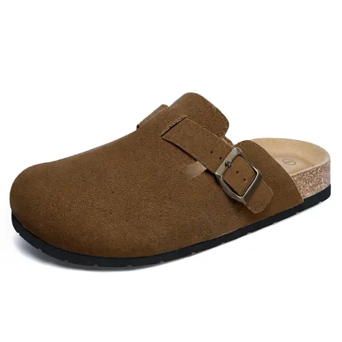 Xiakolaka Women's Suede Clogs Adjustable Buckle Slip on Footbed Home Clog Slippers clogs Girl Footwear Walking Shoes Comfort Bridal,sohochic