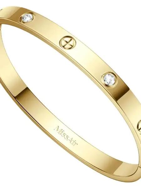 Missair Fashion Rhinestone Decorated Bangle LOVE Bracelet for Women Girls - Elegant Jewellery for Party, Daily Clothing Decor, Birthday Gift