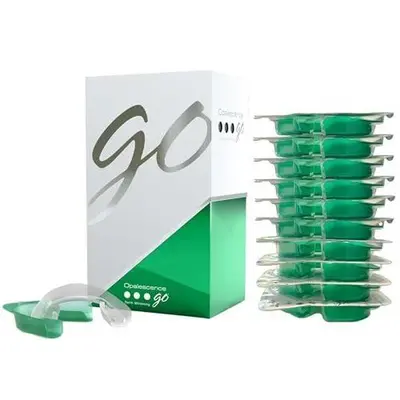 Opalescence Go 15% Hydrogen Peroxide Prefilled Teeth Whitening Trays - (10 Treatments) Oral Gel Ultradent Products. Teeth Whitening Kit - Mint