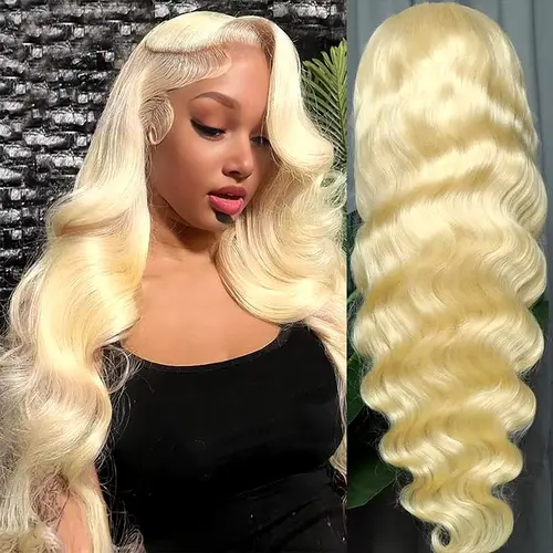 Tuneful 613 Blonde Body Wave Wig 13x6 Lace Front Wig P4/27 Ombre Pre Plucked Lace Frontal Human Hair Wig 99J HD Transparent Lace Front Wig For Black Women 40 inch Colored Hair Wigs