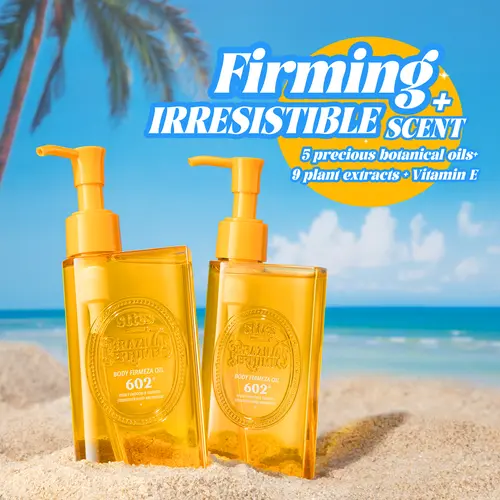 Sttes Body Firmeza Oil，602 perfume fragrance，Dry Skin Bath Massage Moisturizing Oil containing Jojoba Seed Oil and Olive Oil, 5.07 fl oz pump bottle.  Caramel firming mild vegetable oil
