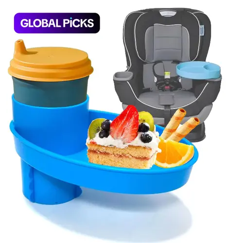 Car Seat Snack Tray and Organizer, 360° Rotatable Cup Holder Drinks Travel Tray for Car Seats and Boosters, Road Trip Accessory, Easy Install, Fun #GLOBAL PICKS