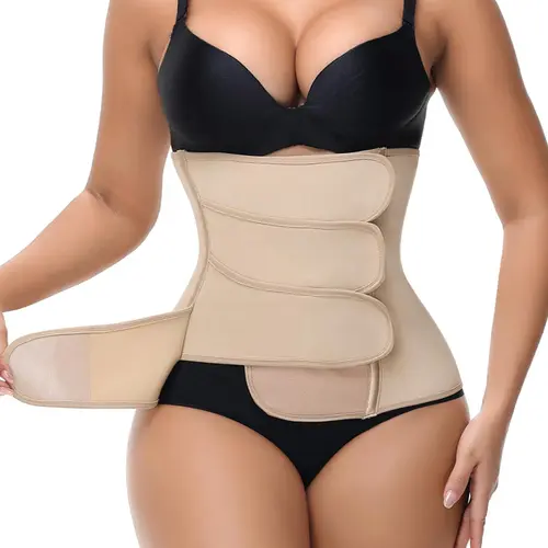 JOSHINE Women's Plus Size Wrap Waist Trainer Belt - Lightweight, Comfortable Breathable Fabric Faja, Buckle Cincher Corset, Strap Belly Band Underwear with Compression for Spring-Summer Sports Clothes Fit Shapewear Womenswear Shaper
