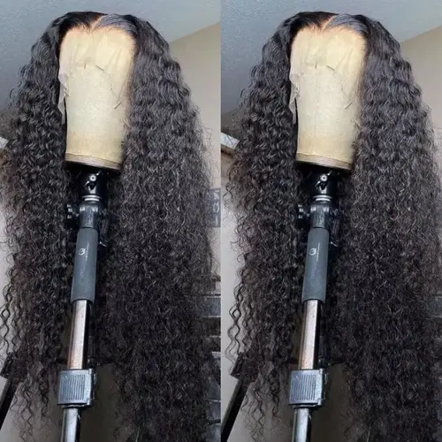 BLING HAIR Clearance Deep Wave Lace Front Wig - 13x4/13x6 HD Lace Frontal Human Hair Wig for Female, 36 Inch, Heat Resistant, Back to School Fashion Accessory sohochic