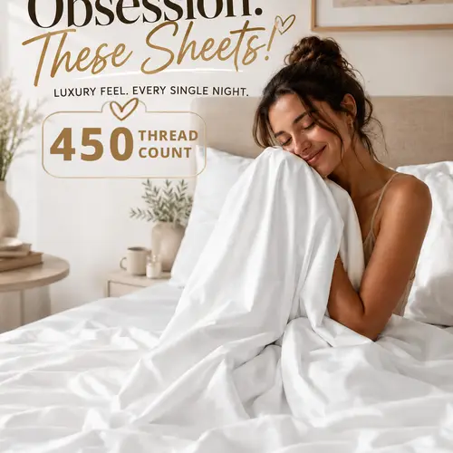 Lane Linen 450TC Smooth 100% Cotton Bed Sheets Set - Soft Comfy Bedding, Breathable, Cool All Night, Deep Pocket Fit, OEKO-TEX Certified, Machine Washable, Ideal for Twin XL/Split King Beds, Bedroom Gift