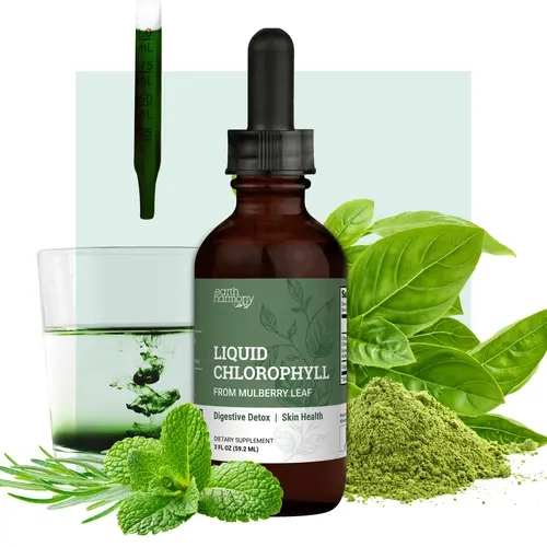 Earth Harmony Liquid Chlorophyll, Liquid Drops for Immune System Support, Natural Internal Deodorant- Clorofila Liquida, (2 Oz)