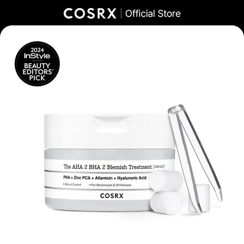 COSRX The AHA 2 BHA 2 Blemish Treatment Serum (30 Cotton Balls), Gentle Acne Clearing Spot Treatment for Pores & Blackheads on Acne-Prone Skin, Acne Clearing Products