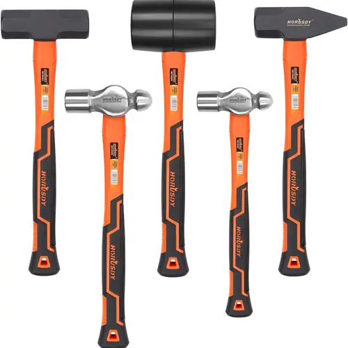 HORUSDY 5-Piece Hammer Set, 16oz Ball Pein Hammer | 32oz Ball Pein Hammer | 32oz Rubber Mallet | 3lb Sledge Hammer | 3lbCross Peen Hammer, TikTokShopBlackFriday,toolupgrade
