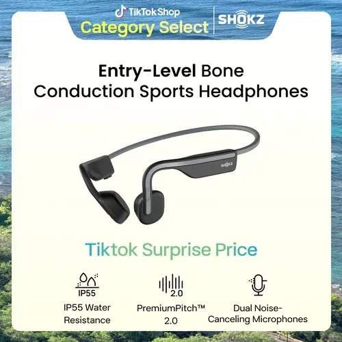 SHOKZ OpenMove - Open-Ear Bluetooth Sport Headphones - Bone Conduction Wireless Earphones - Sweatproof for Running and Workouts