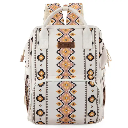 Wrangler Aztec Backpack for Women Casual Daypack Travel Bags with Side Bottle Pockets