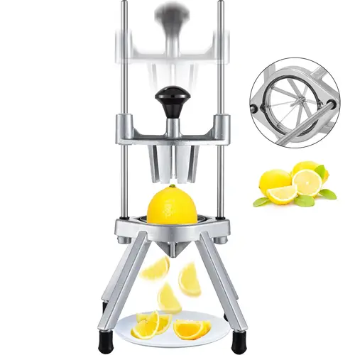 【toolupgrade】VEVOR 8-Section Commercial Fruit Vegetable Slicer - Sturdy Durable FDA-Approved Stainless Steel Blade, 5.5 lbs Aluminium Wedger for Bar Restaurant Kitchen (Lime Lemon 8-Wedge Cutter), Vegetable Cutting Slicer