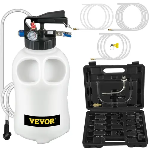 【Summerfinds】VEVOR Transmission Fluid Pump 2 Way Manual ATF Refill System Dispenser Oil and Liquid Extractor 10 Liter Large CapacityAutomatic Transmission Fluid Pump Tool Set with 14 Pieces ATF Filler Adapters,father'sdaygifts,car accessories,toolupgrade