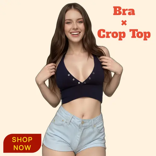 Pro-Fit Seamless 1/2pcs Bras for Women - Snap-Button Convertible Deep V Neckline Racerback Wirefree Croptop Bralette, Stretchy Comfortable, Sports Bra for Women, Loungewear Activewear 32653-2