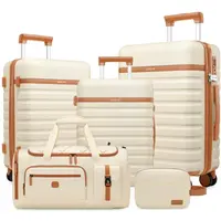 UKEIN 5-Piece Solid Hardshell Luggage Sets with 360° Spinner Wheels, Includes Convertible Backpack and Leakproof Toiletry Bag,back to school shopping tiktokshopbacktoschool