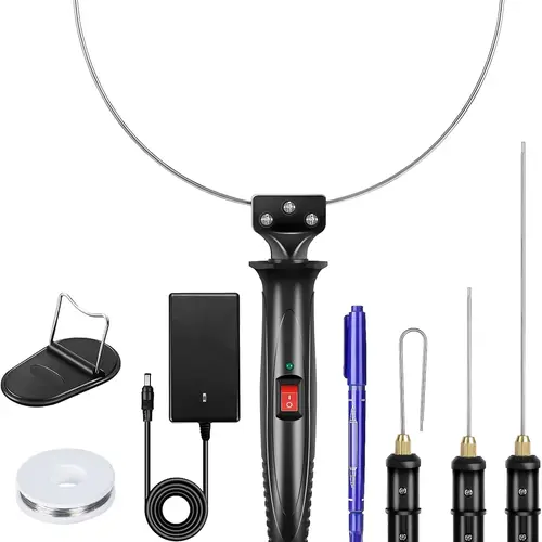 GOCHANGE 4-in-1 Multifunctional Electric Foam Cutter Pen Set (1 Set) - 18W Office Cutting Supplies, Quick Heat-Up, 100-240V Universal Voltages, Stainless Steel Components, 10m Cable, 7cm Blade, 12cm Replaceable Wire, Home/Commercial Artwork Use,sohochic