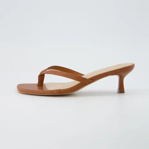 Cushionaire Miami Kitten Heels For Women | Thong Flip Flop Heeled Sandals With Slip On Design | Dressy Kitten Heel Sandals For Everyday Outfits