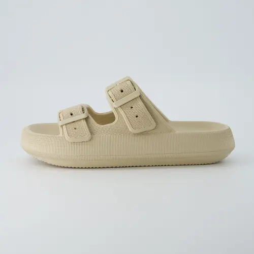 Cushionaire Women's Fame Two Band Cloud Slide - Soft and Squishy Pillow Sandal