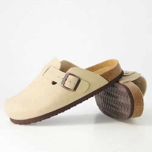 Cushionaire Hana Clogs For Women | Vegan Leather Slip On Potato Shoes With Cushioned Heel Cup and Cork Footbed | Classic Closed Toe Mule Design For Everyday Wear | Corduroy Clogs