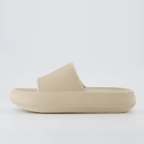 Cushionaire Women's Feather Cloud Slide - Soft and Squishy Pillow Slide Sandal for Women, Comfy Waterproof Footwear for Indoor & Outdoor Use